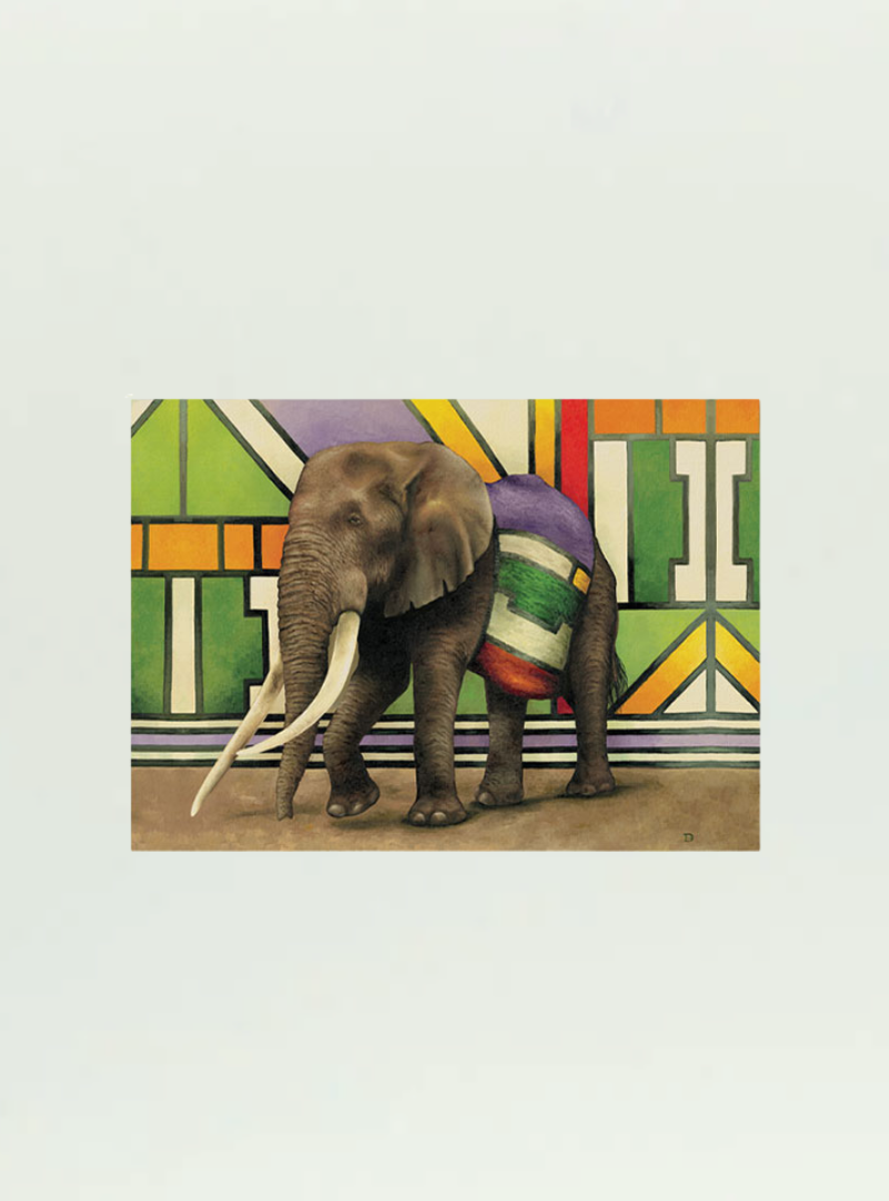 Ndebele Elephant Stretch Canvas