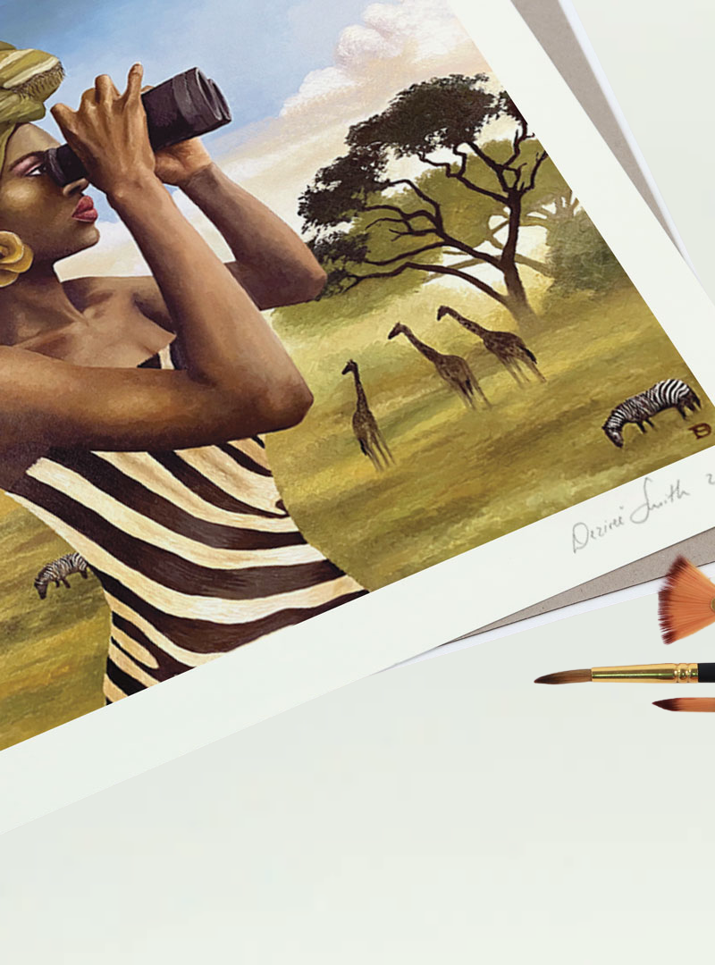 African Safari Signed Art Print