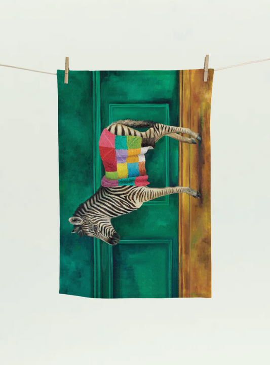 Zebra Warrior Tea Towel