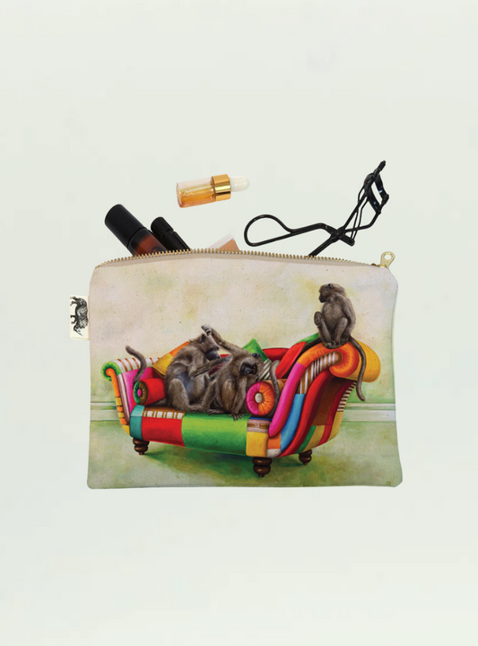 Baboons at Leisure Small Zip Bag