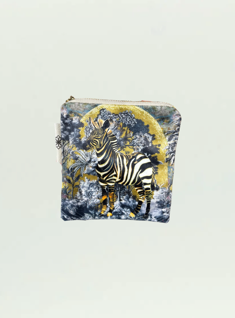 Dark Zebra Small Zip Bag