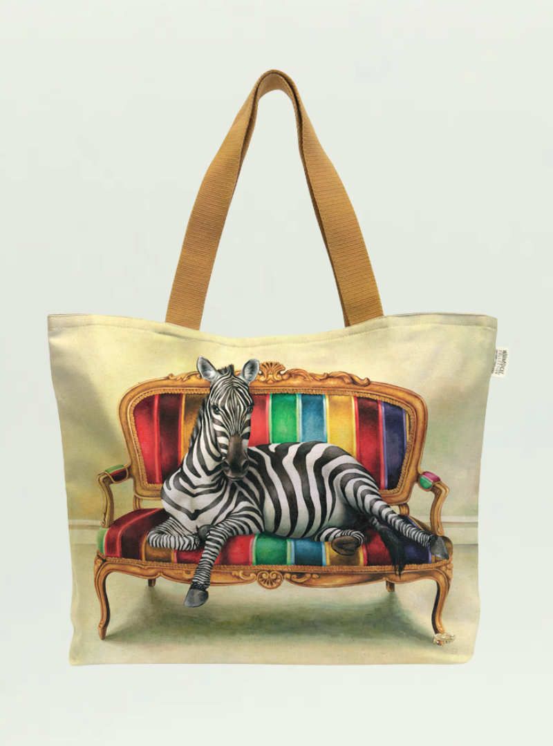 Zebra at Leisure Canvas Bag