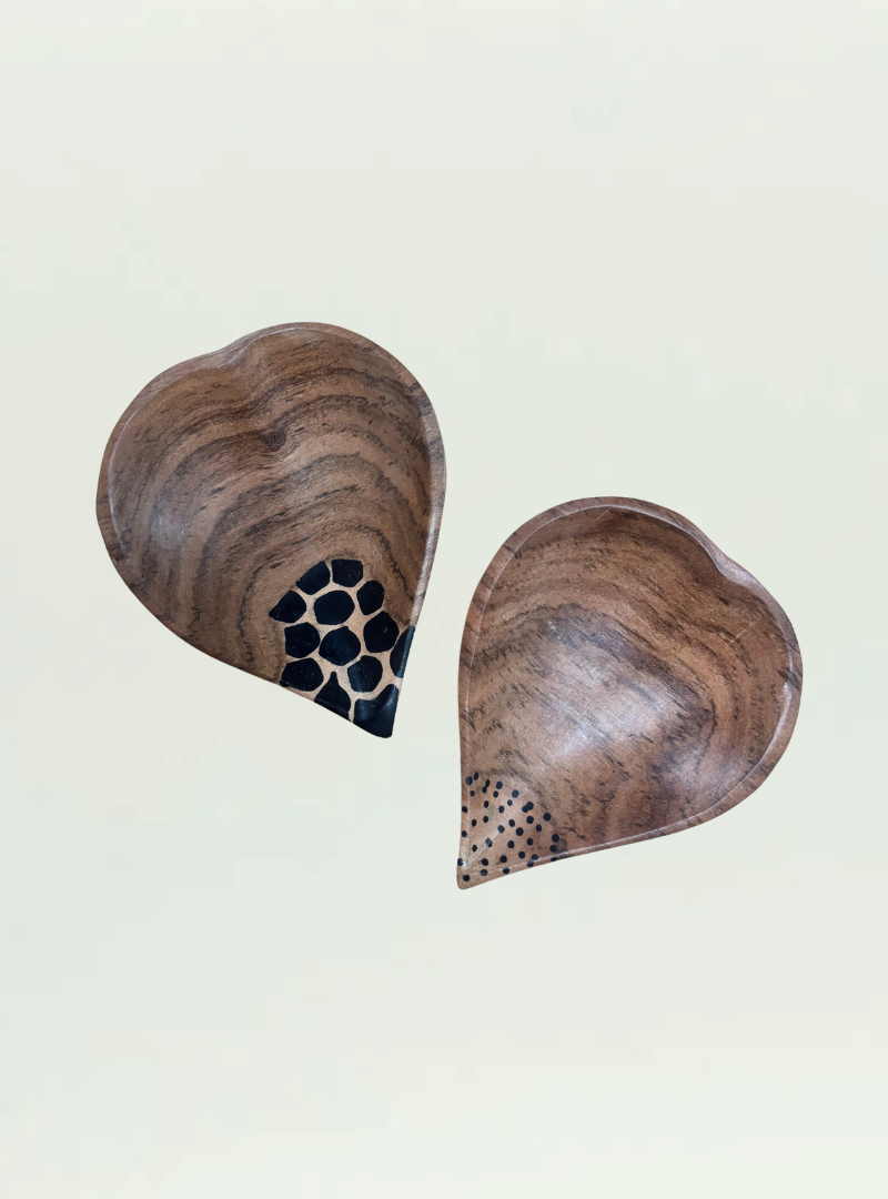 Small Wooden Heart Shaped Trays
