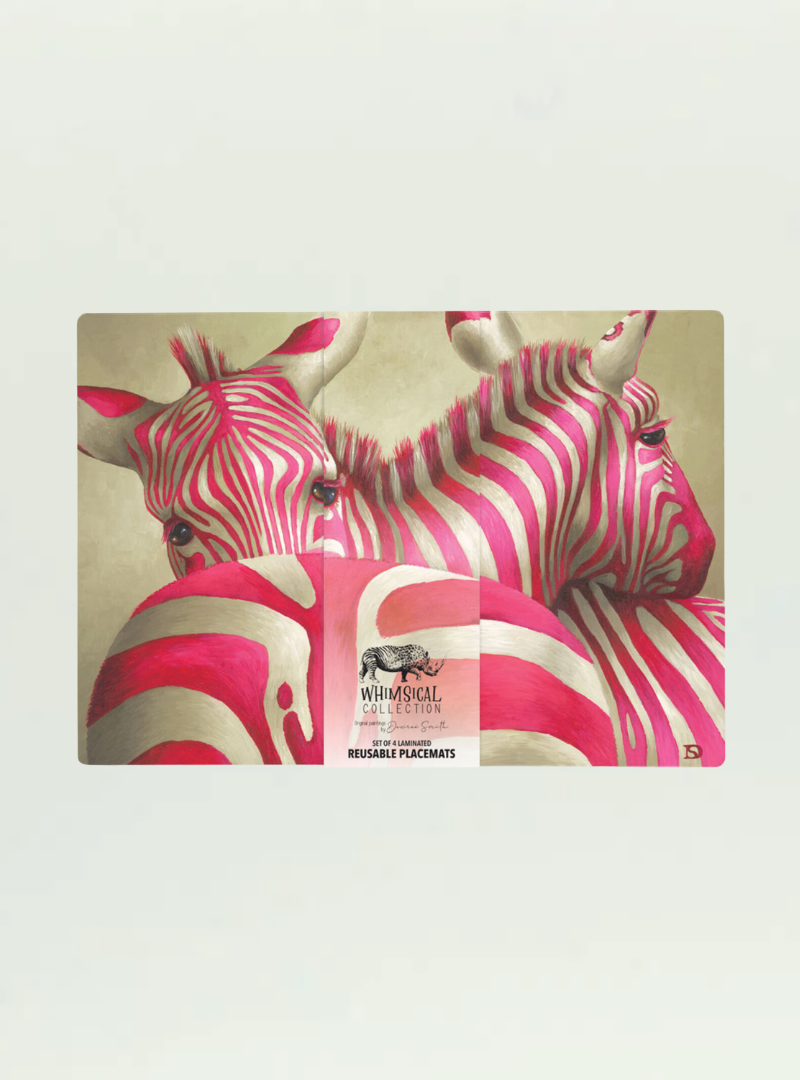 4 Pack Zebra Reusable Placemats