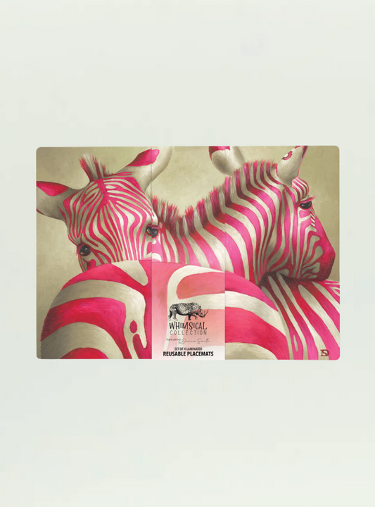 4 Pack Zebra Reusable Placemats