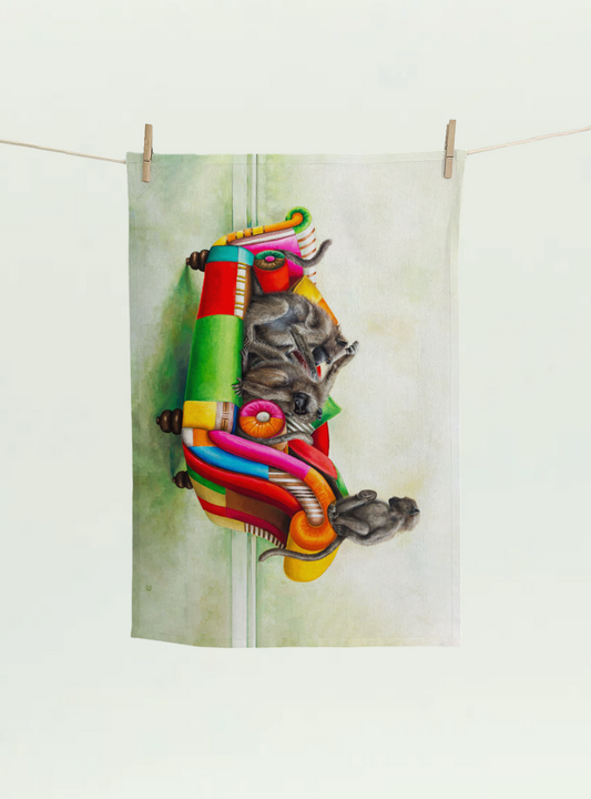 Baboons at Leisure Tea Towel