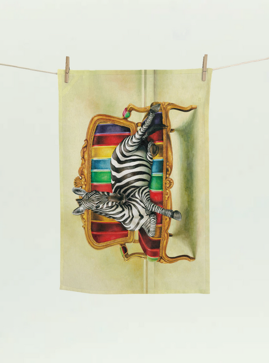 Zebra at Leisure Tea Towel