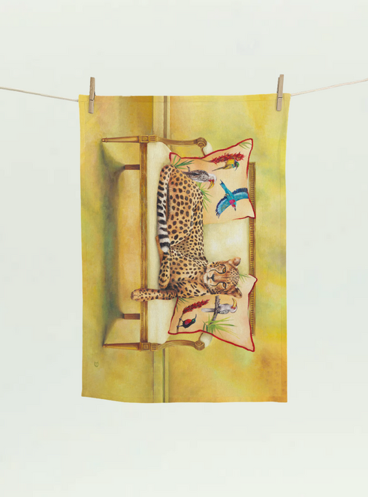 Cheetah at Leisure Tea Towel