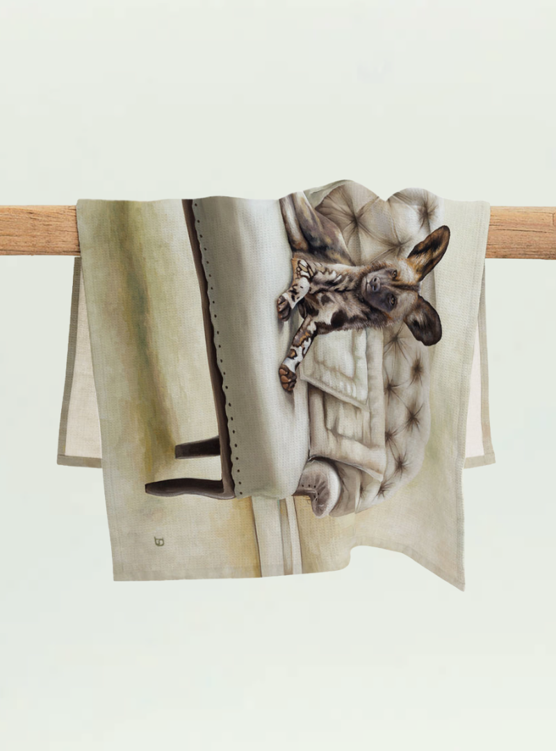 Wild Dog at Leisure Tea Towel