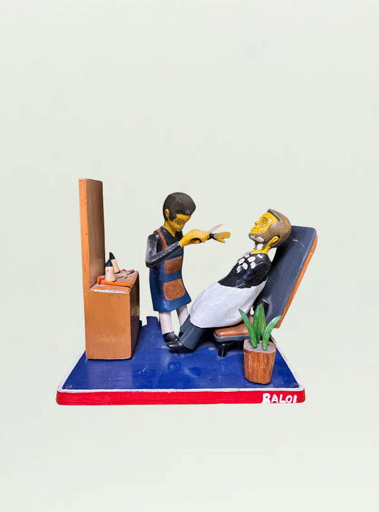 Barber Wooden Figure
