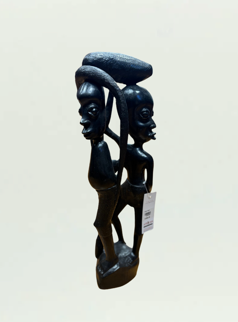 Dark Wood Couple Figure
