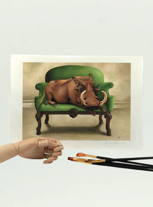 Warthog at Leisure A4 Print