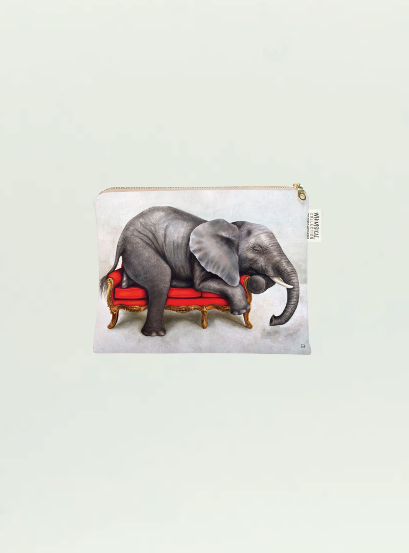 Elephant at Leisure Small Zip Bag