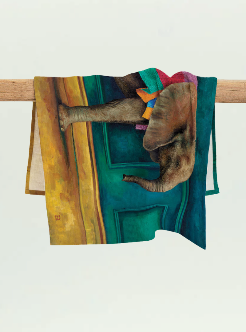 Elephant Warrior Tea Towel