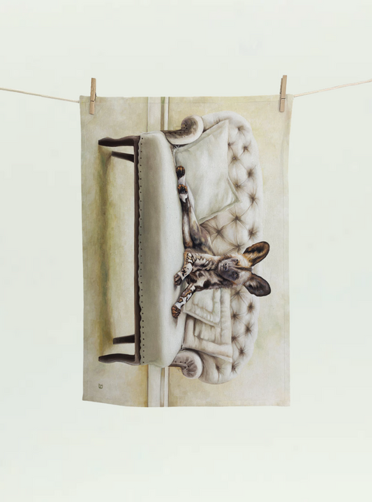 Wild Dog at Leisure Tea Towel