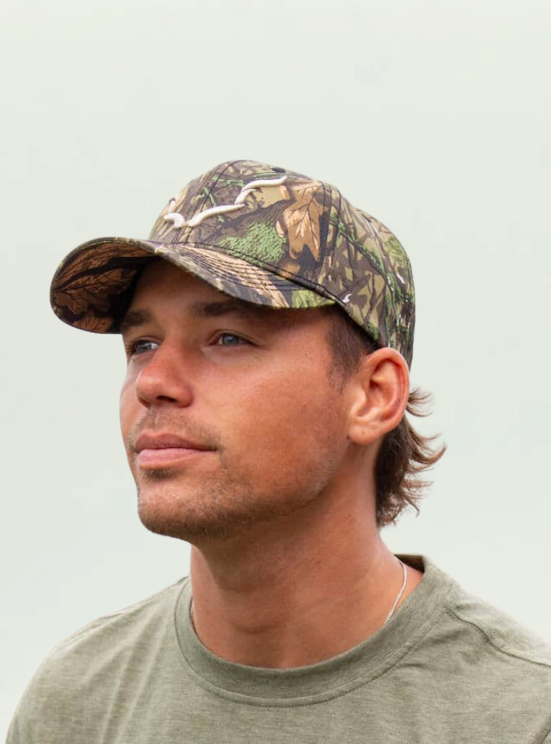 3D Horns on Camo Cap