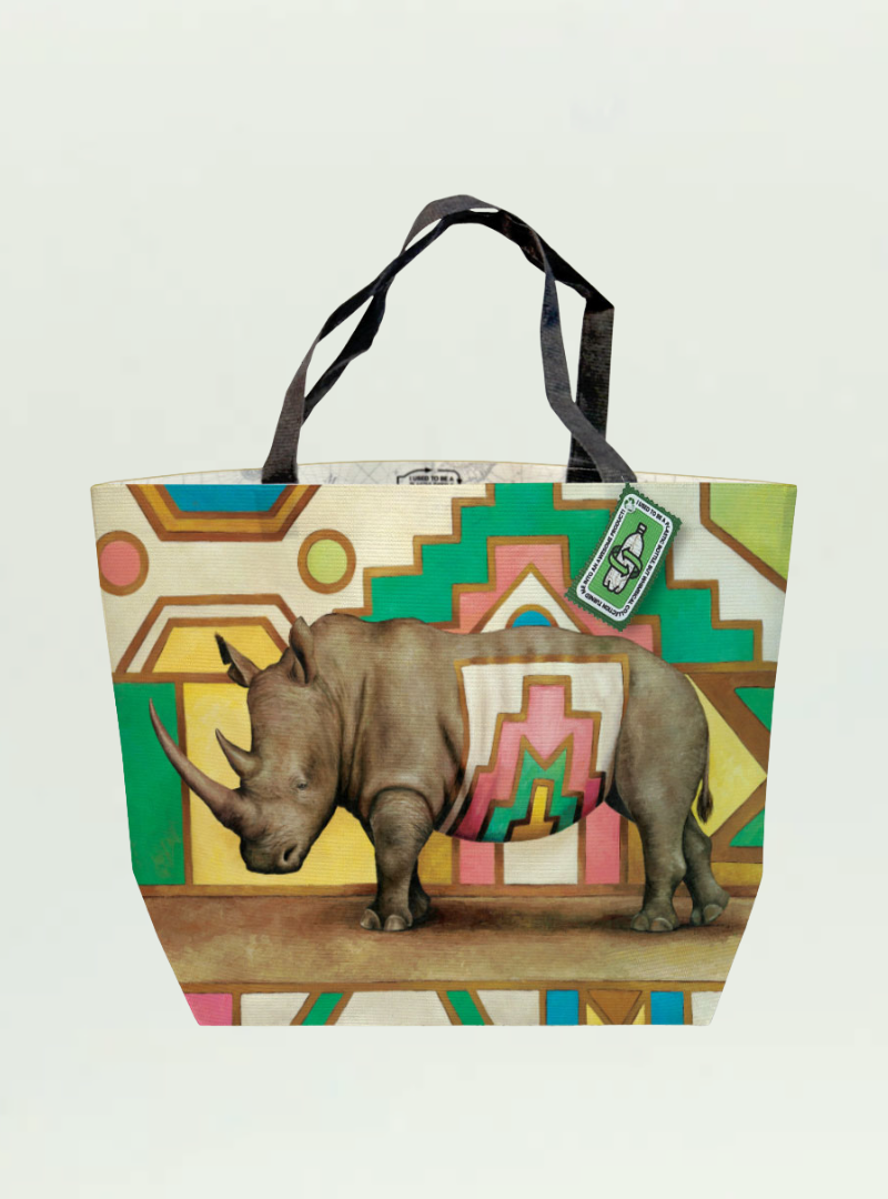 Ndebele Rhino Recycled Shopper