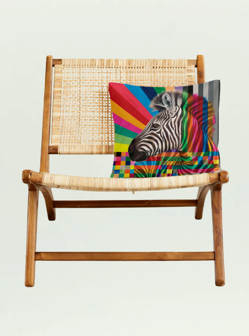 Zebra in Colour Pillow Cover