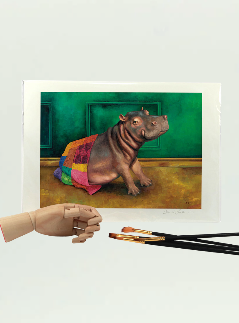 Hippo Warrior A4 Print