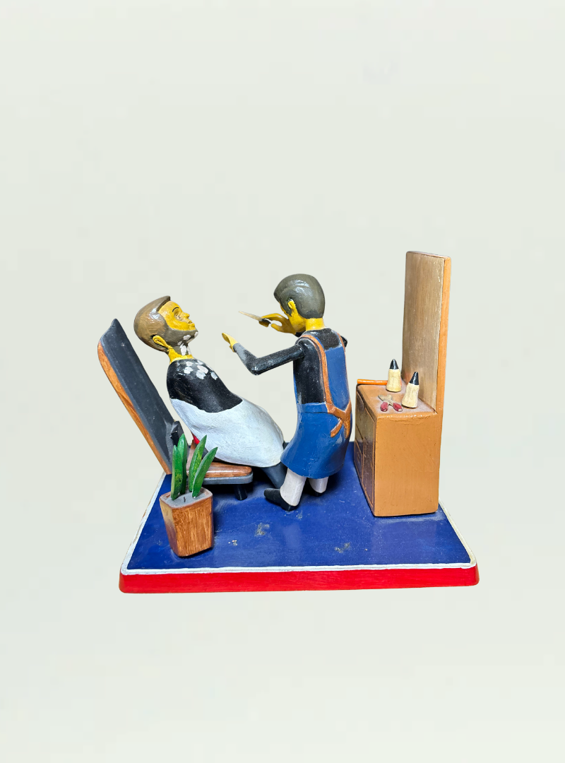 Barber Wooden Figure