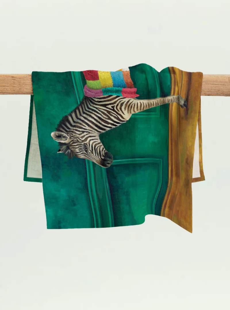 Zebra Warrior Tea Towel