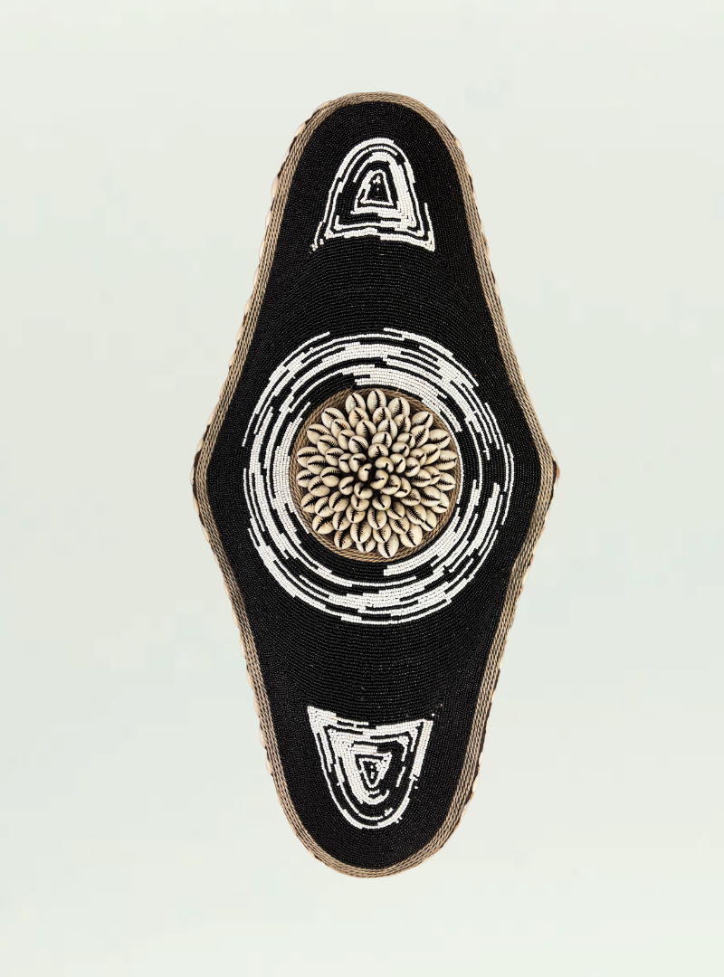 Black Beaded Shape Shield