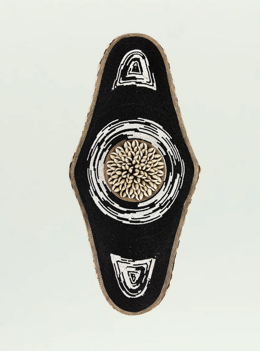 Black Beaded Shape Shield