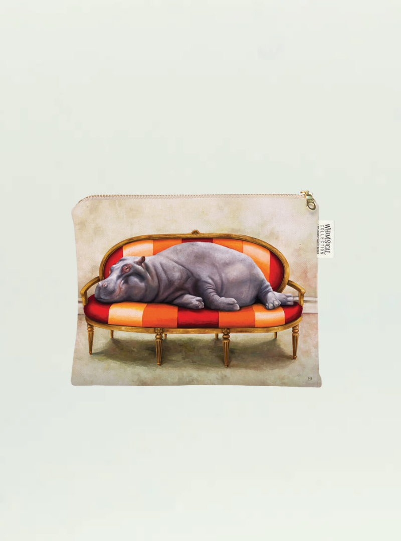 Hippo at Leisure Small Zip Bag