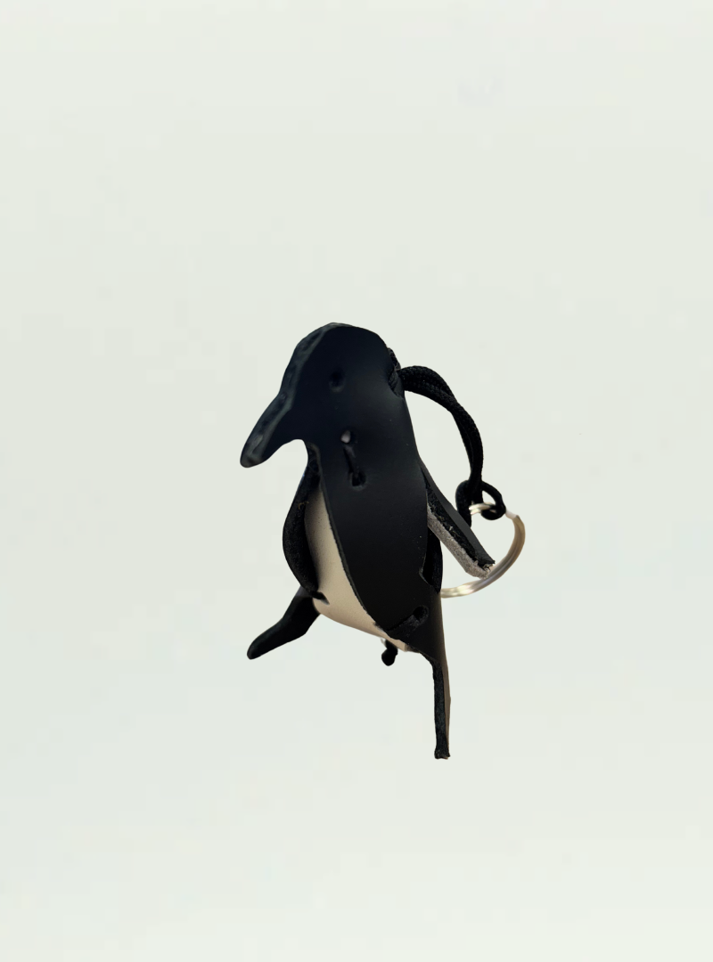 Penguin Leather Keychain