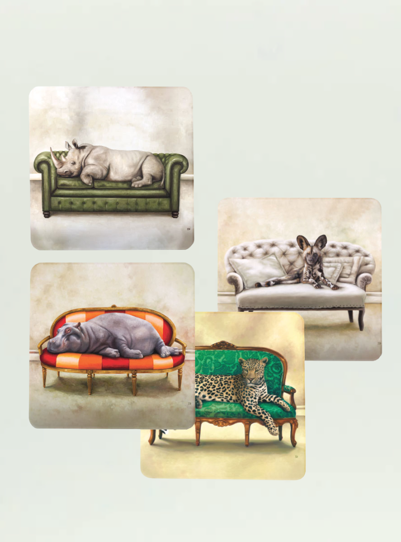 Hippo 4 Pack Variety Coasters