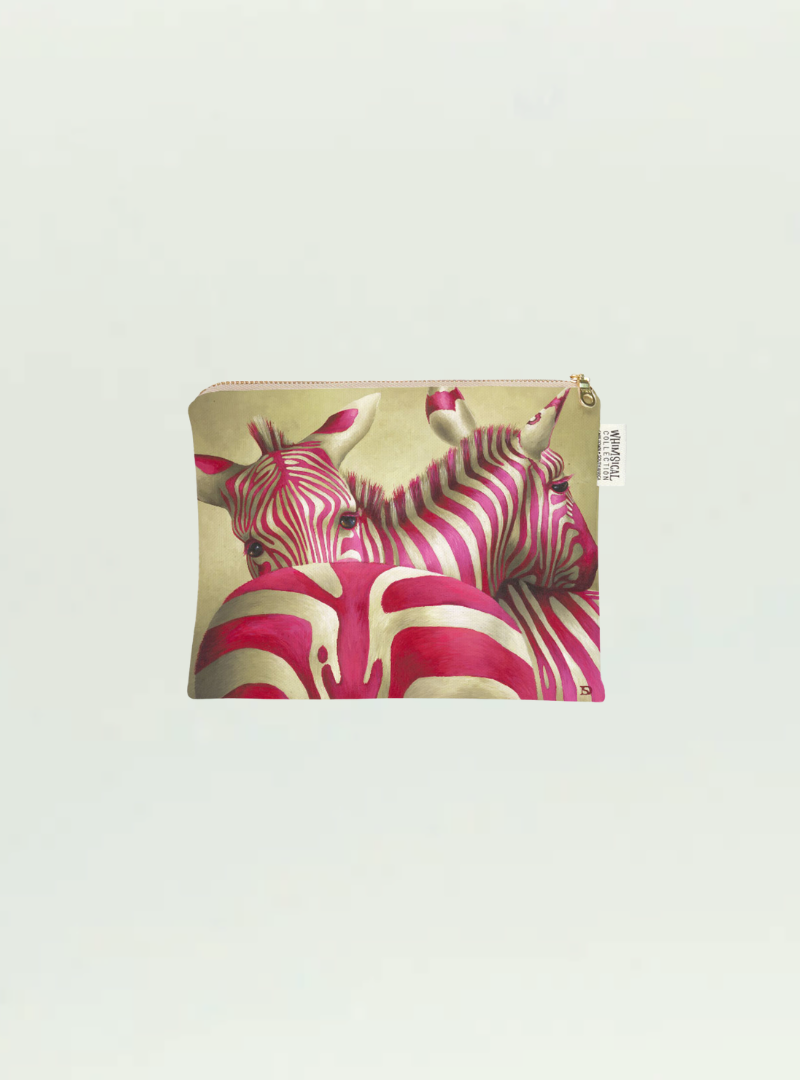 Pink Zebra Small Zip Bag