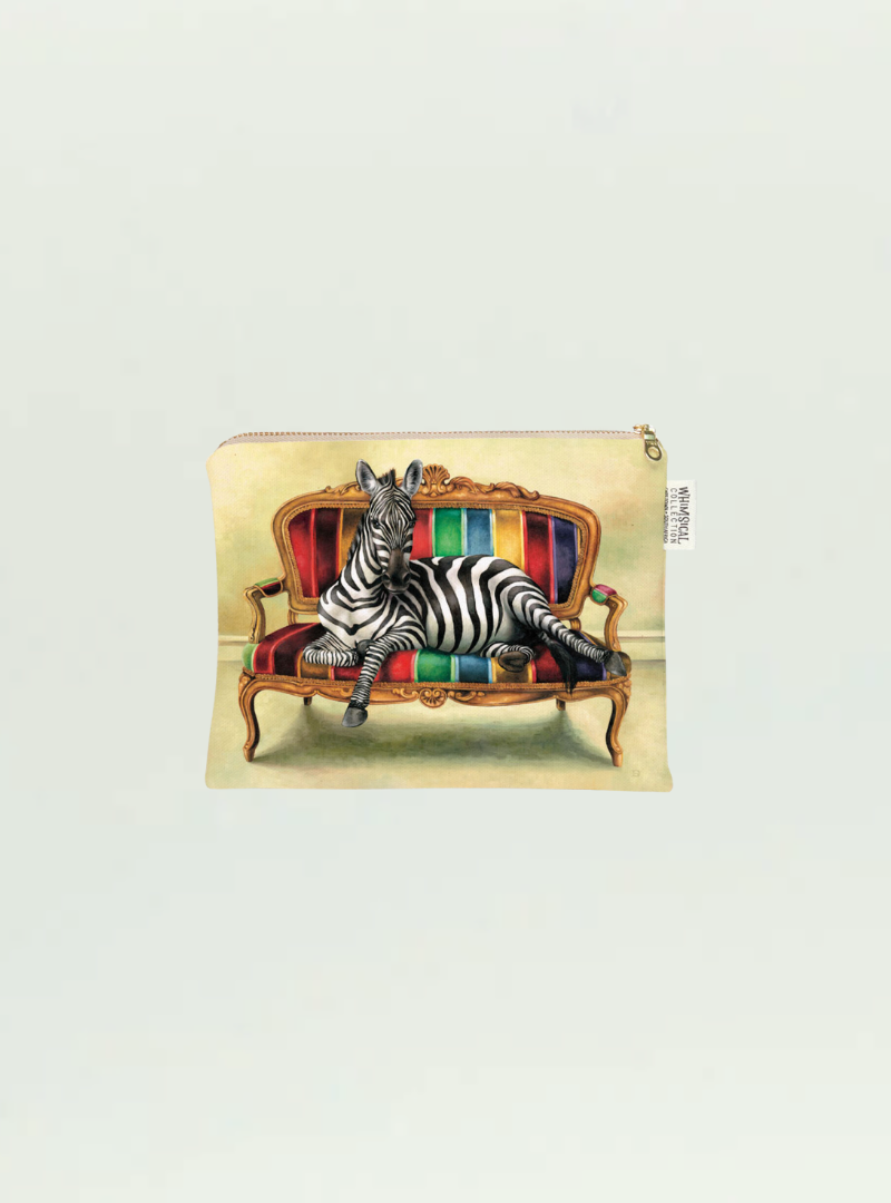 Zebra at Leisure Small Zip Bag