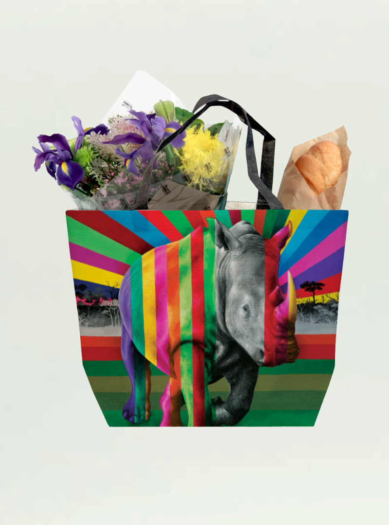 Rhino in Colour Recycled Shopper