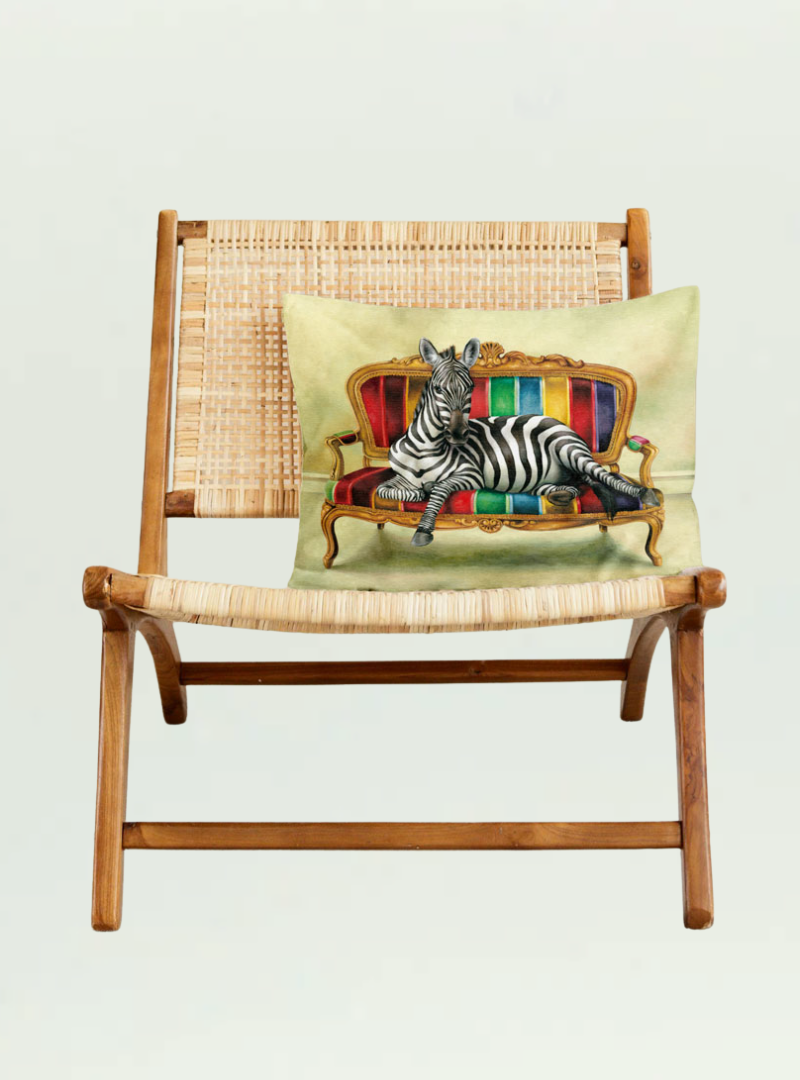 Zebra at Leisure Pillow Cover