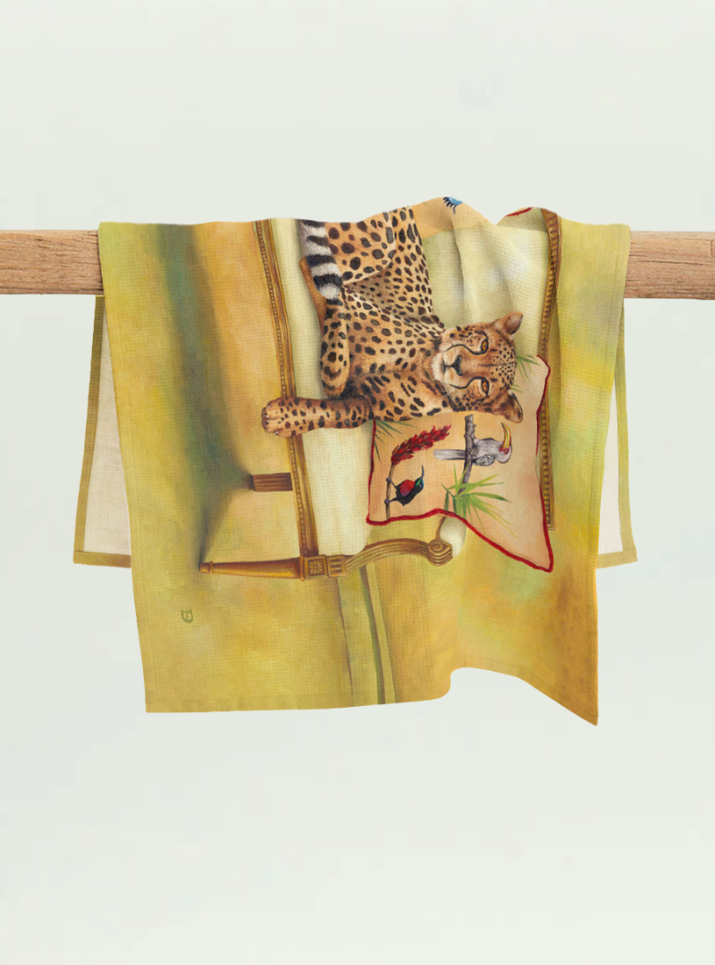 Cheetah at Leisure Tea Towel