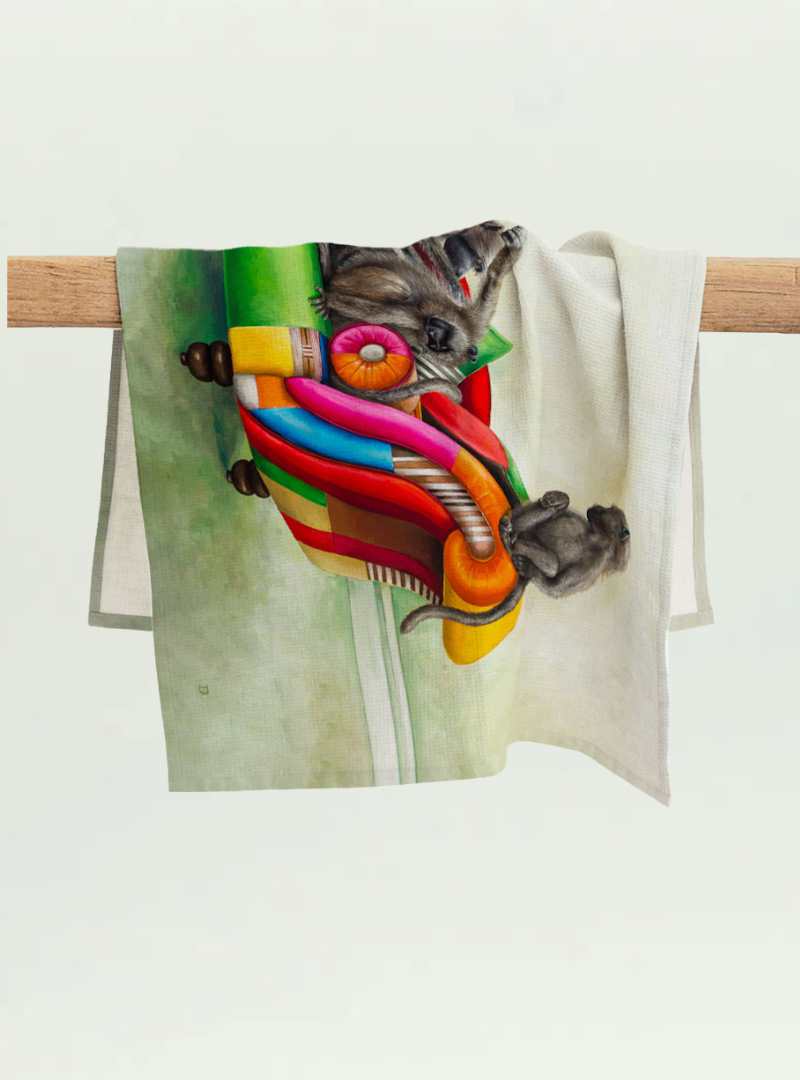 Baboons at Leisure Tea Towel