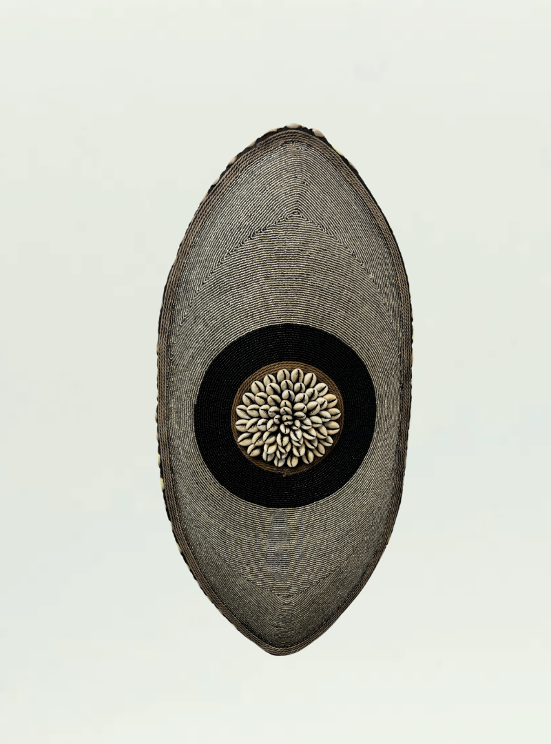 Silver Beaded Long Shield