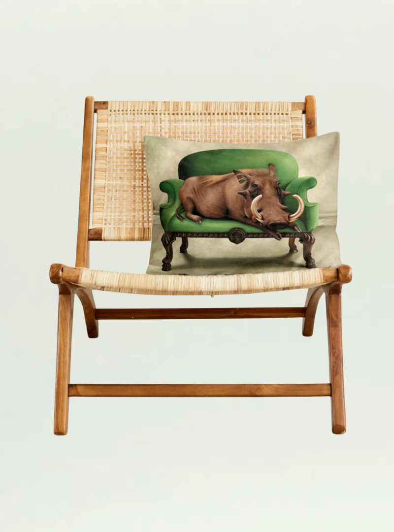 Warthog at Leisure Pillow Cover