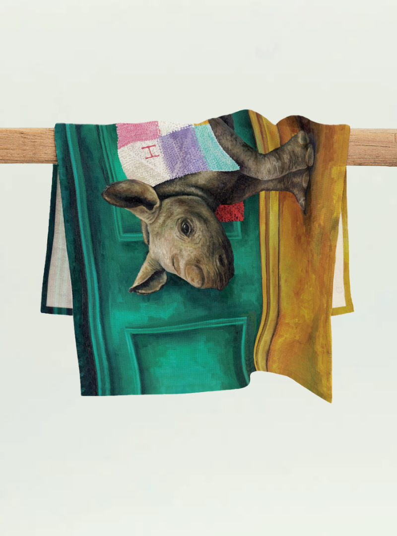 Rhino Warrior Tea Towel