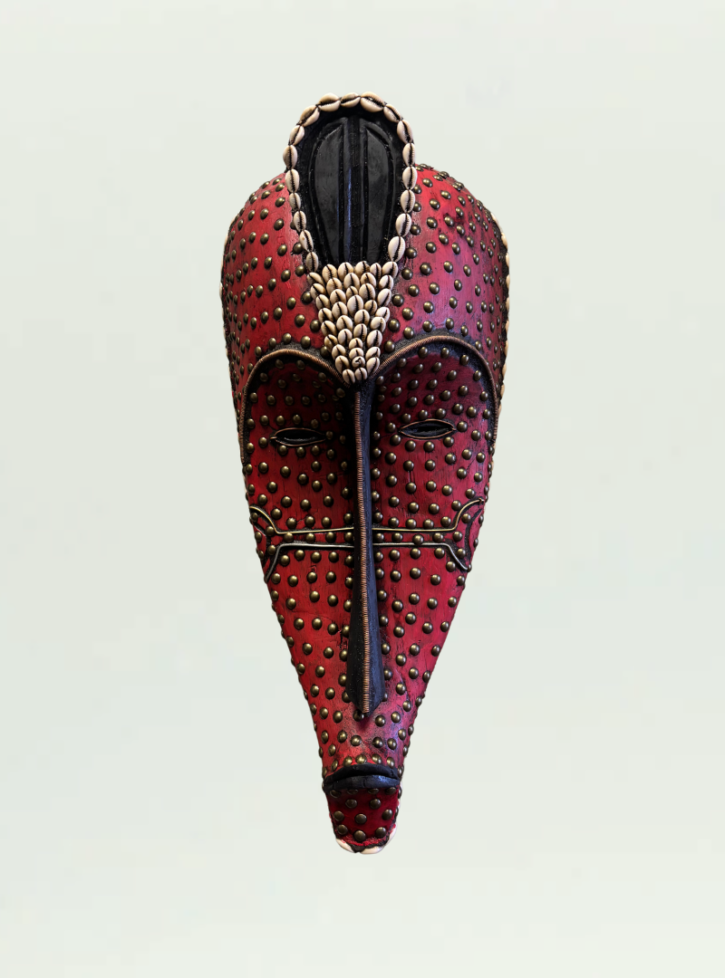 Punu Red Wooden Mask
