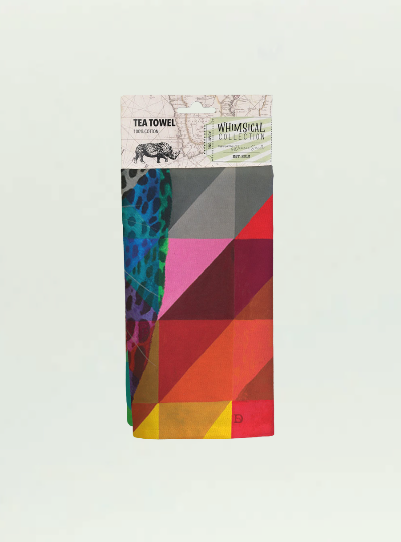 leopard in Colour Tea Towel