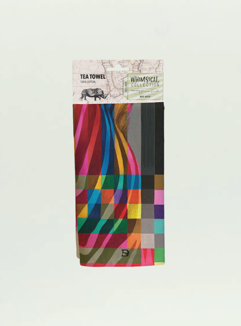 Zebra in Colour Tea Towel