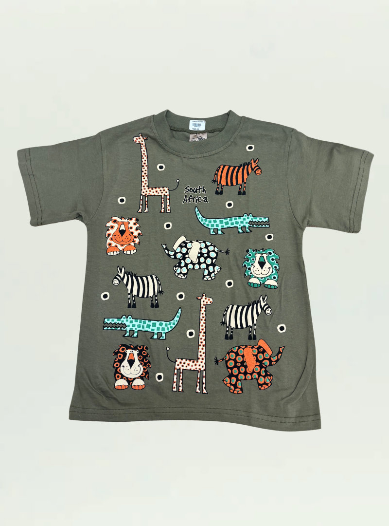 Kids Animals Green T-shirt