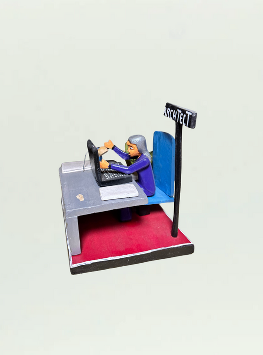 Architect Wooden Figure