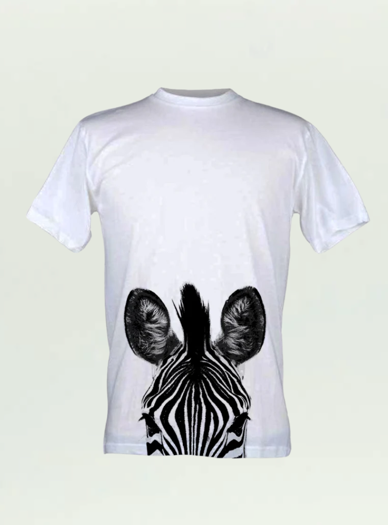 Zebra White and Black T-shirt