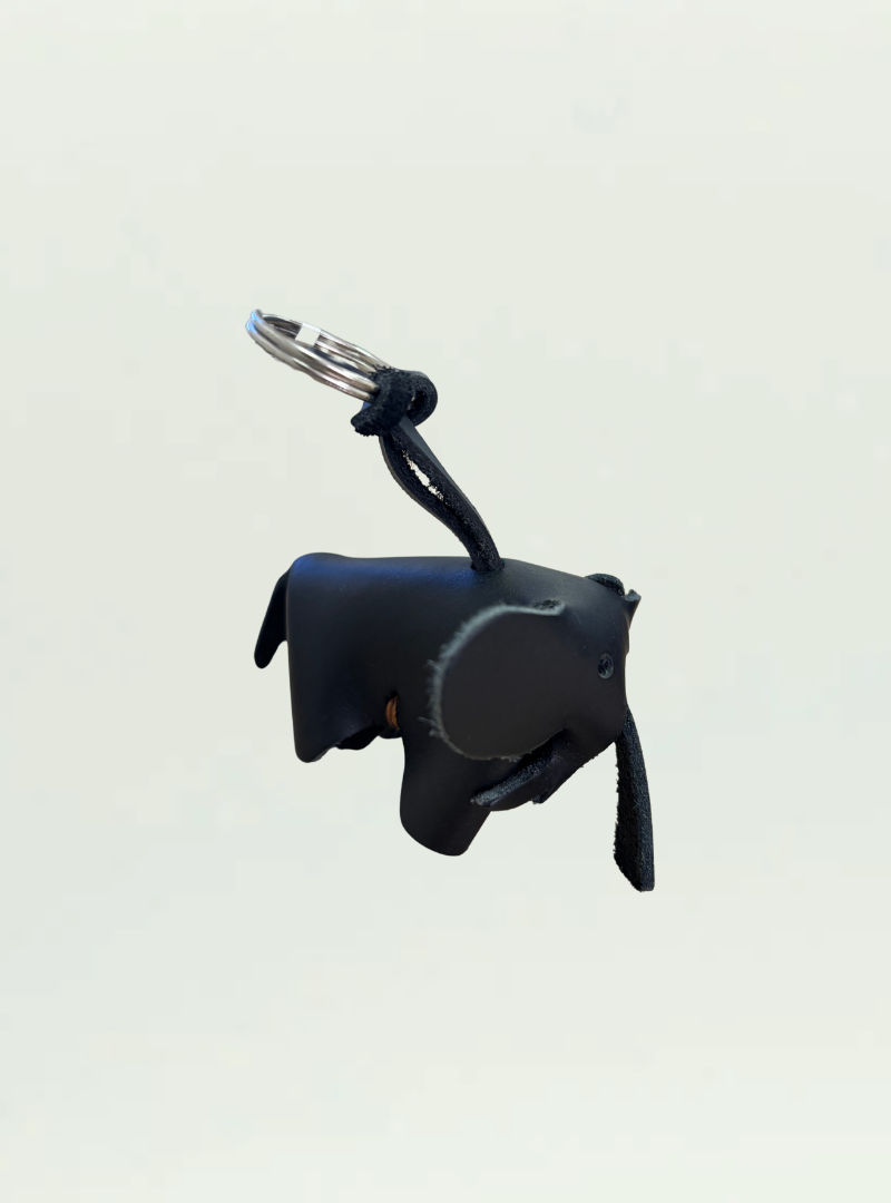 Leather Elephant Keychain