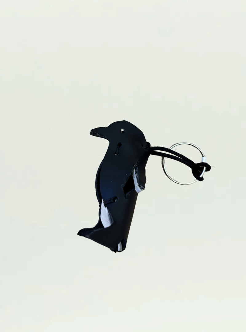 Penguin Leather Keychain