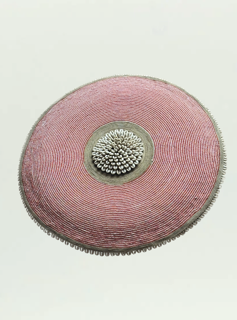 Red and White Beaded Shield