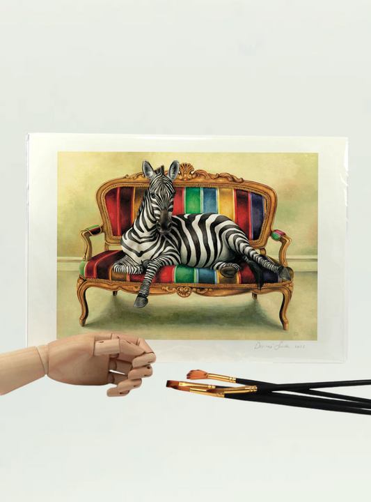 Zebra at Leisure A4 Print