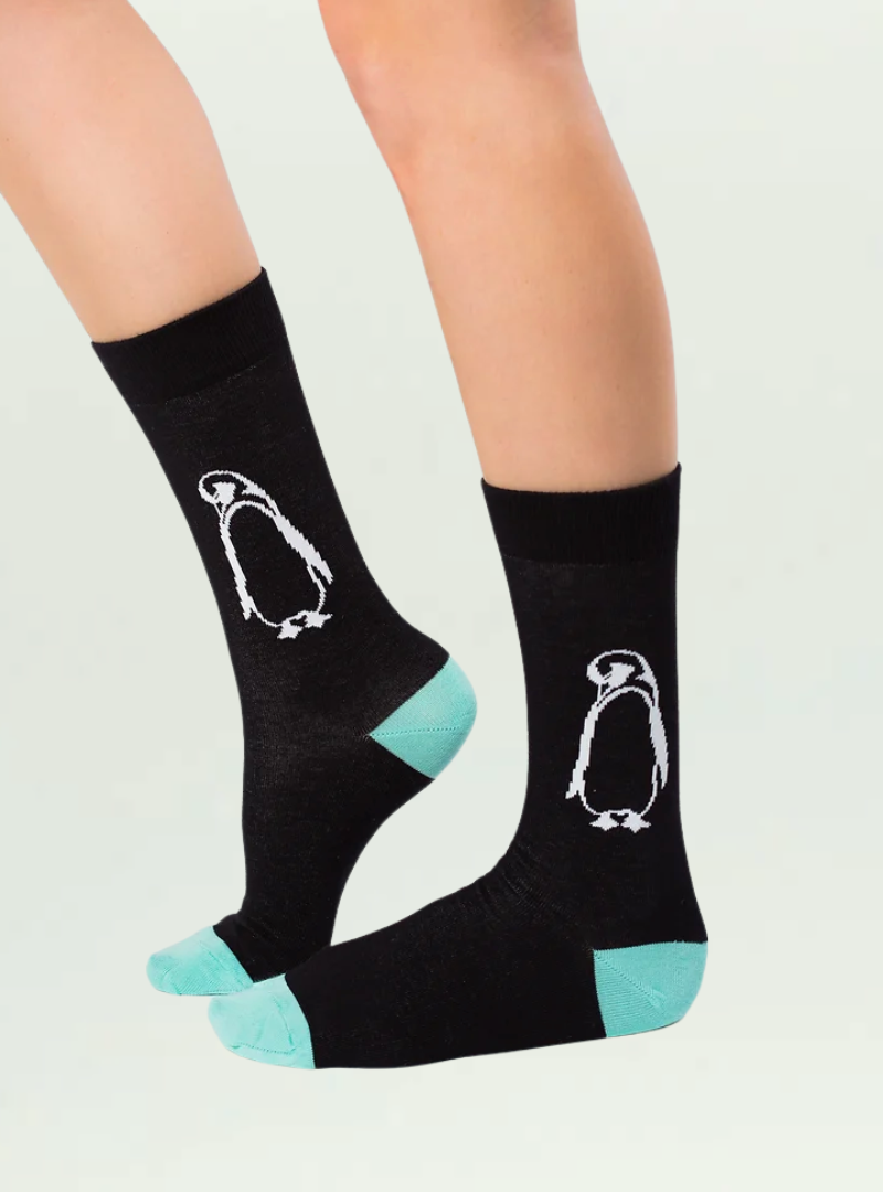 Waddle On Socks Black Penguin